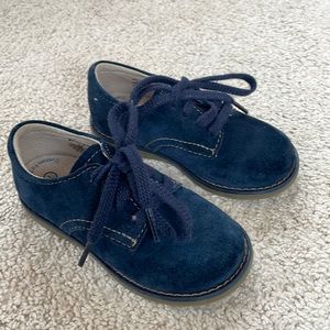 Footmates Baby/Toddler Suede Oxfords - 7 Wide, Navy